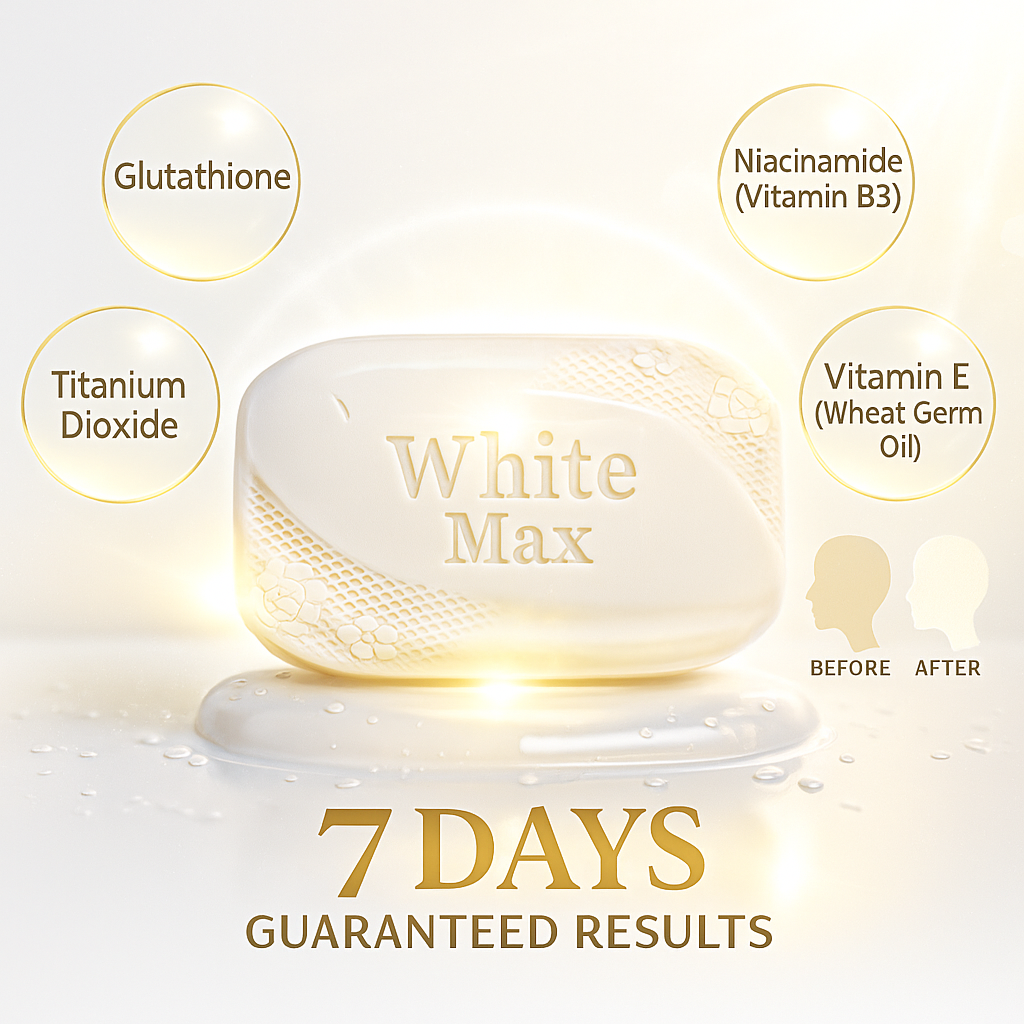 WhiteMax Whitening Soap – Glutathione & Niacinamide Formula | 7 Days Guaranteed Bright Skin