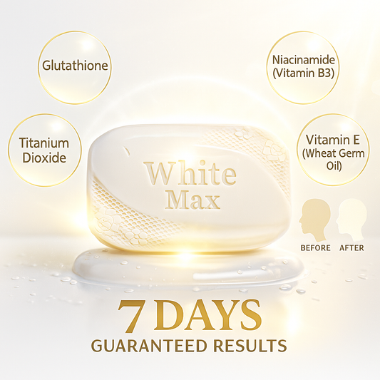 WhiteMax Whitening Soap – Glutathione & Niacinamide Formula | 7 Days Guaranteed Bright Skin