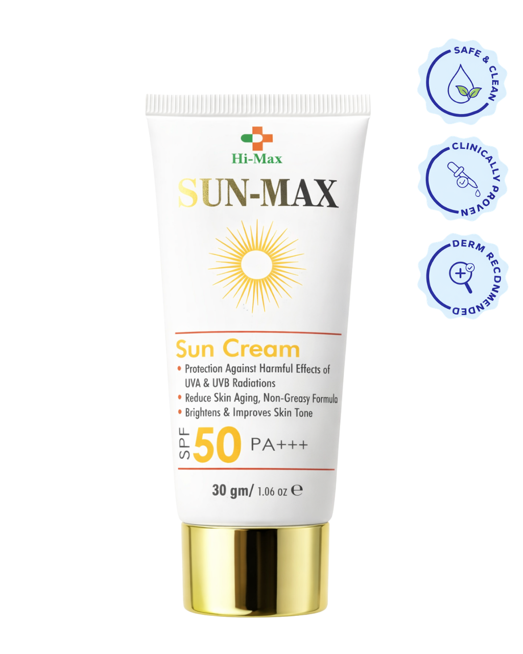Sun-Max - Sunblock (SPF 50 PA+++) – Non-Greasy & No White Cast Formula