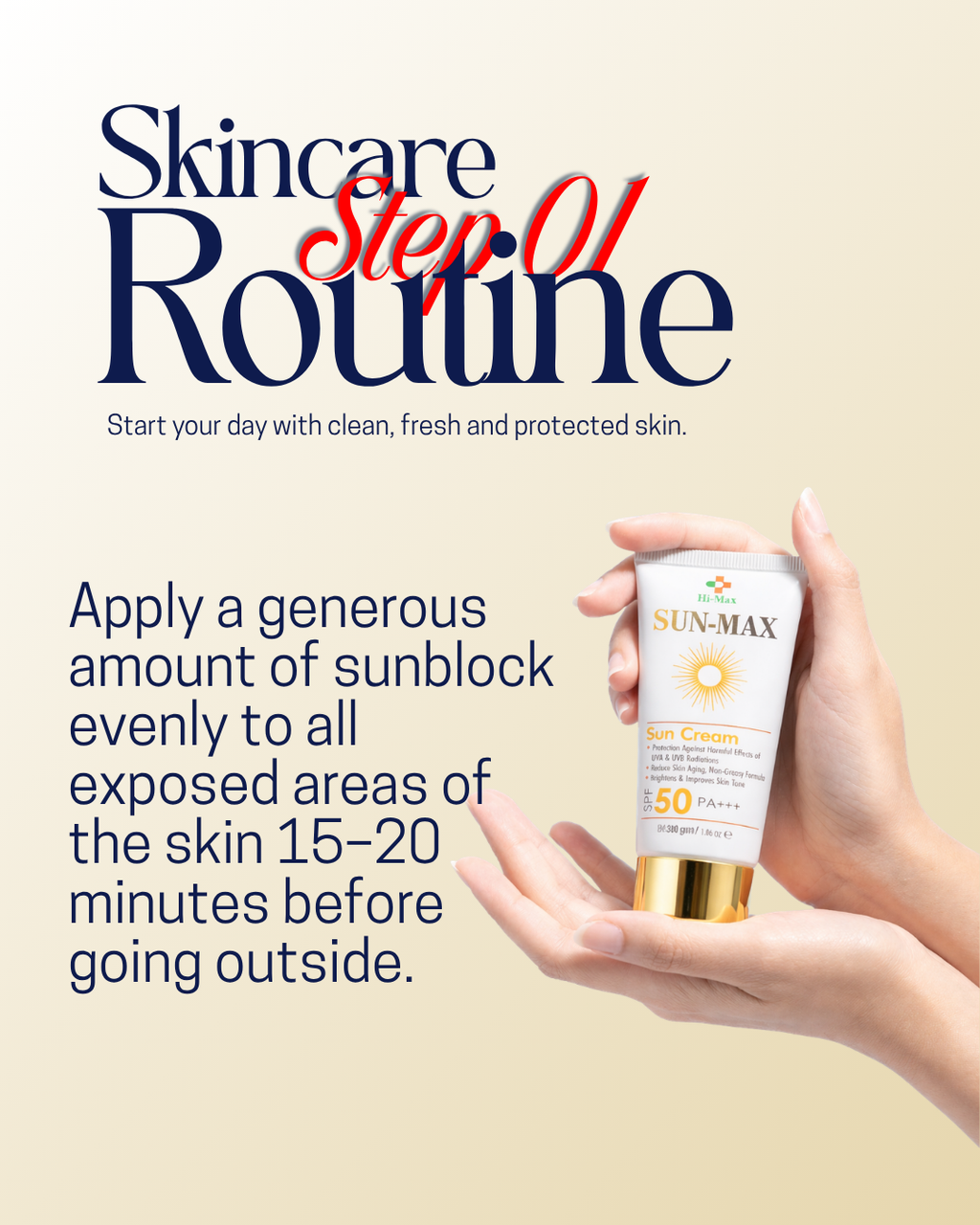 Sun-Max - Sunblock (SPF 50 PA+++) – Non-Greasy & No White Cast Formula