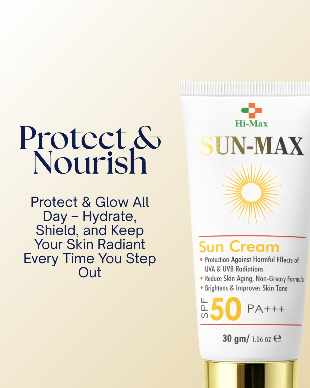 Sun-Max - Sunblock (SPF 50 PA+++) – Non-Greasy & No White Cast Formula
