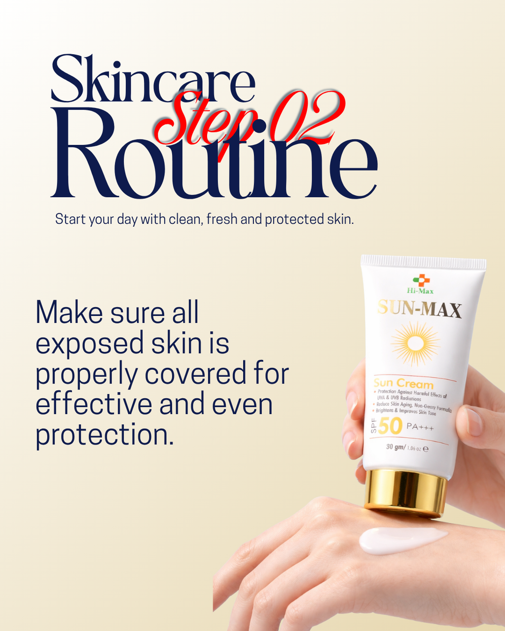 Sun-Max - Sunblock (SPF 50 PA+++) – Non-Greasy & No White Cast Formula