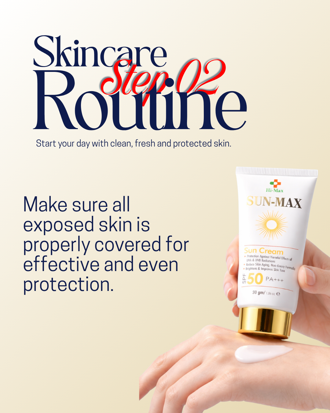 Sun-Max - Sunblock (SPF 50 PA+++) – Non-Greasy & No White Cast Formula