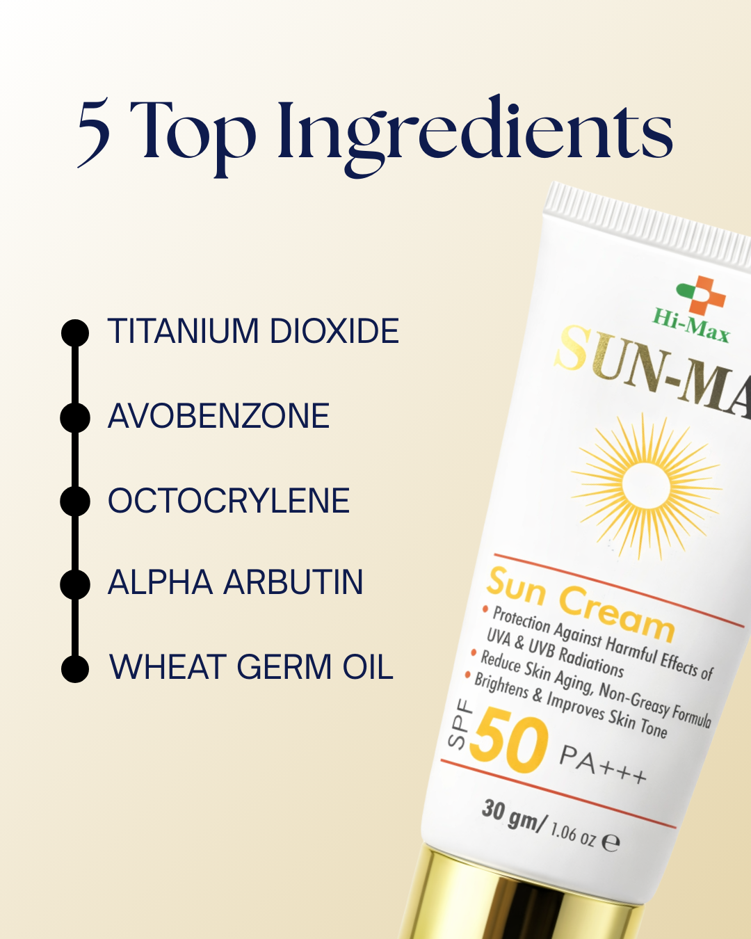 Sun-Max - Sunblock (SPF 50 PA+++) – Non-Greasy & No White Cast Formula