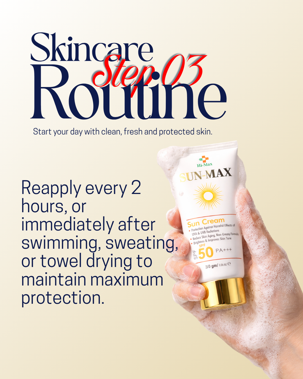 Sun-Max - Sunblock (SPF 50 PA+++) – Non-Greasy & No White Cast Formula