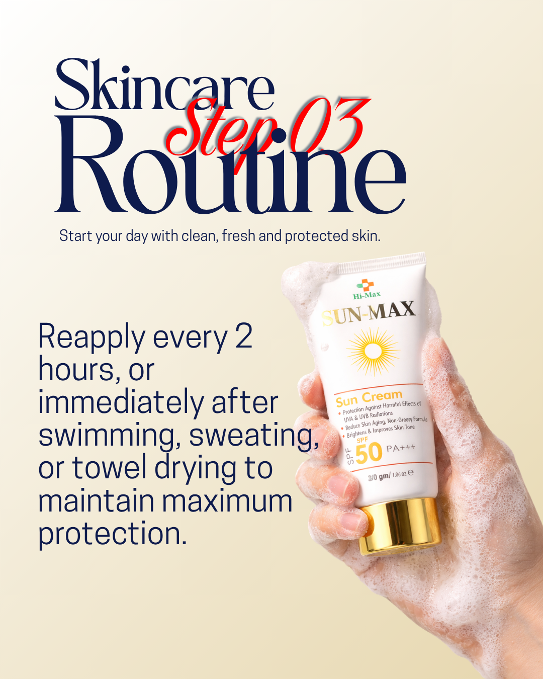 Sun-Max - Sunblock (SPF 50 PA+++) – Non-Greasy & No White Cast Formula