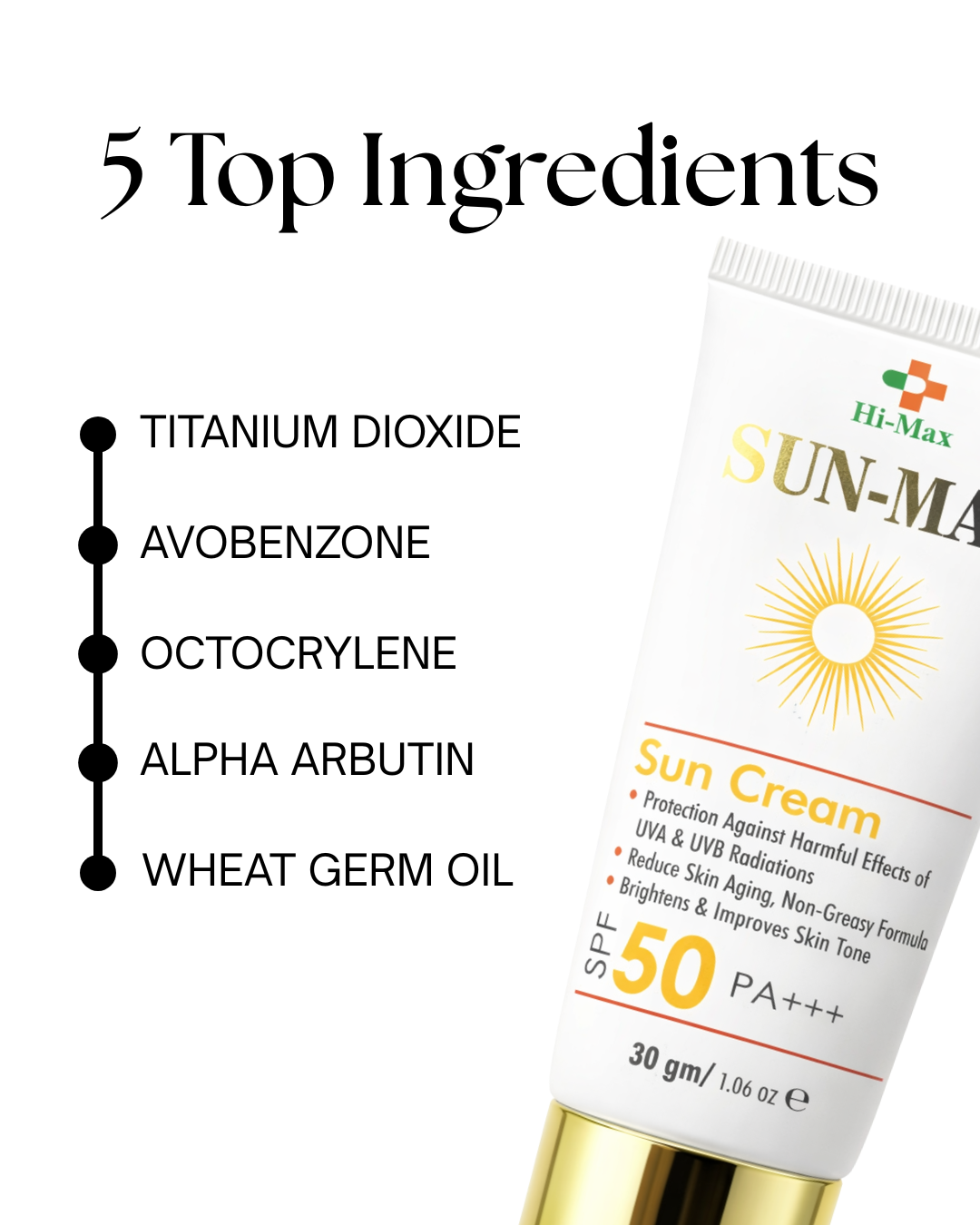 Sun-Max - Sunblock (SPF 50 PA+++) – Non-Greasy & No White Cast Formula
