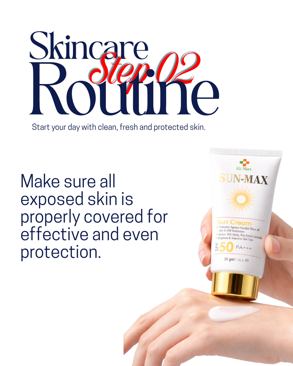 Sun-Max - Sunblock (SPF 50 PA+++) – Non-Greasy & No White Cast Formula
