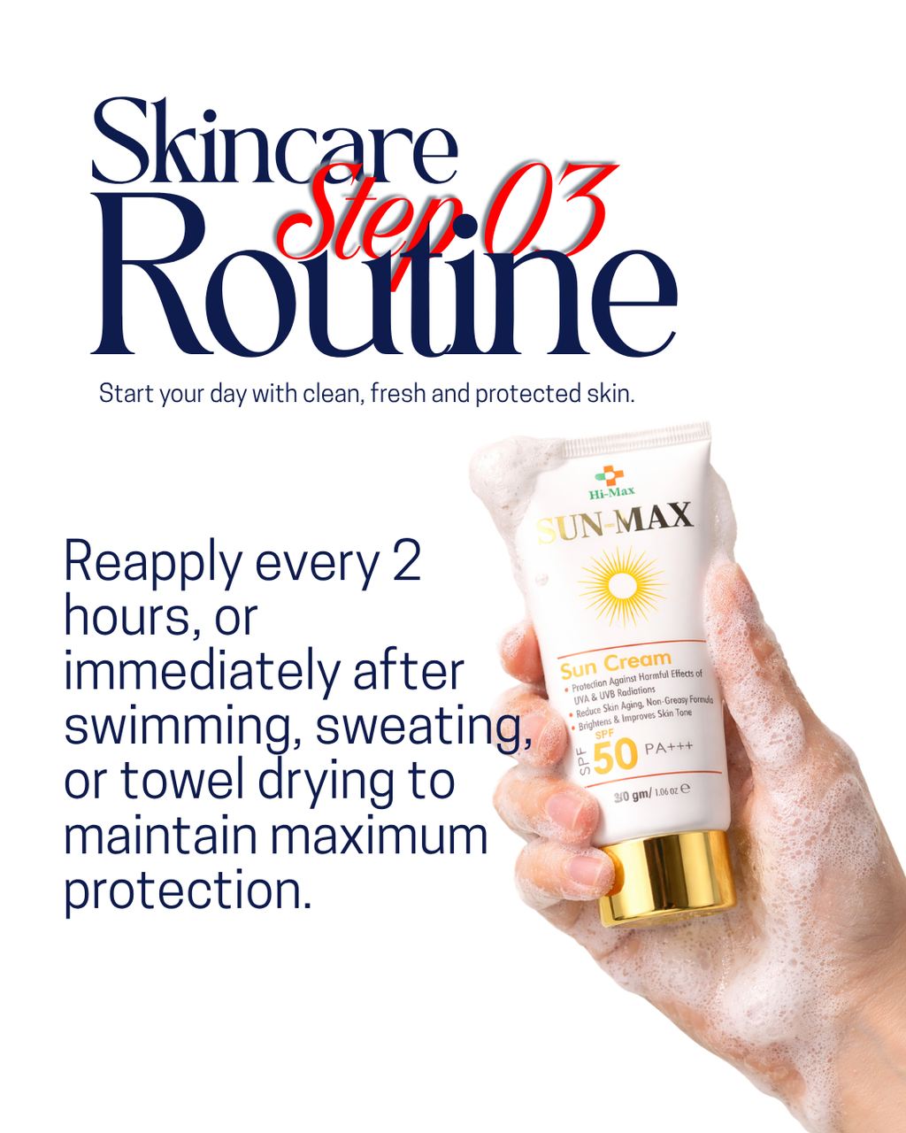 Sun-Max - Sunblock (SPF 50 PA+++) – Non-Greasy & No White Cast Formula