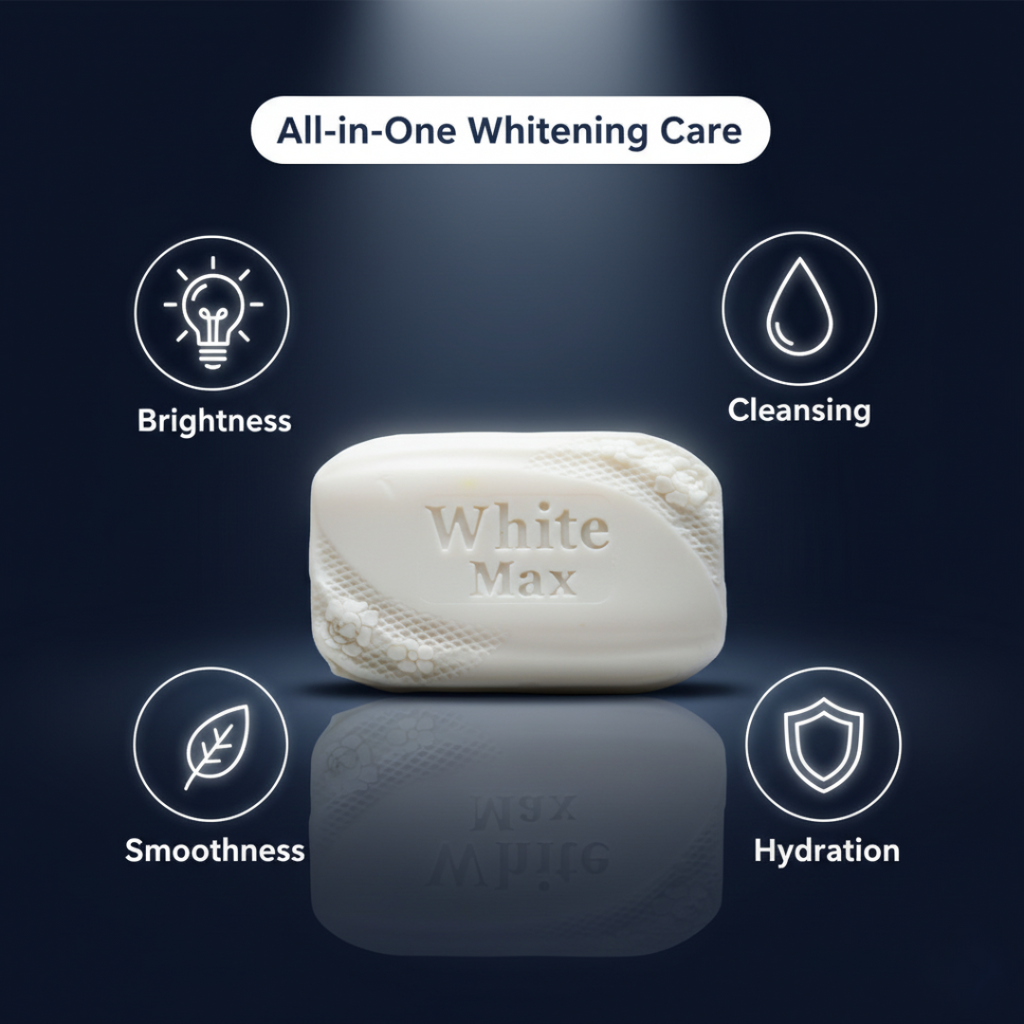 WhiteMax Whitening Soap – Glutathione & Niacinamide Formula | 7 Days Guaranteed Bright Skin
