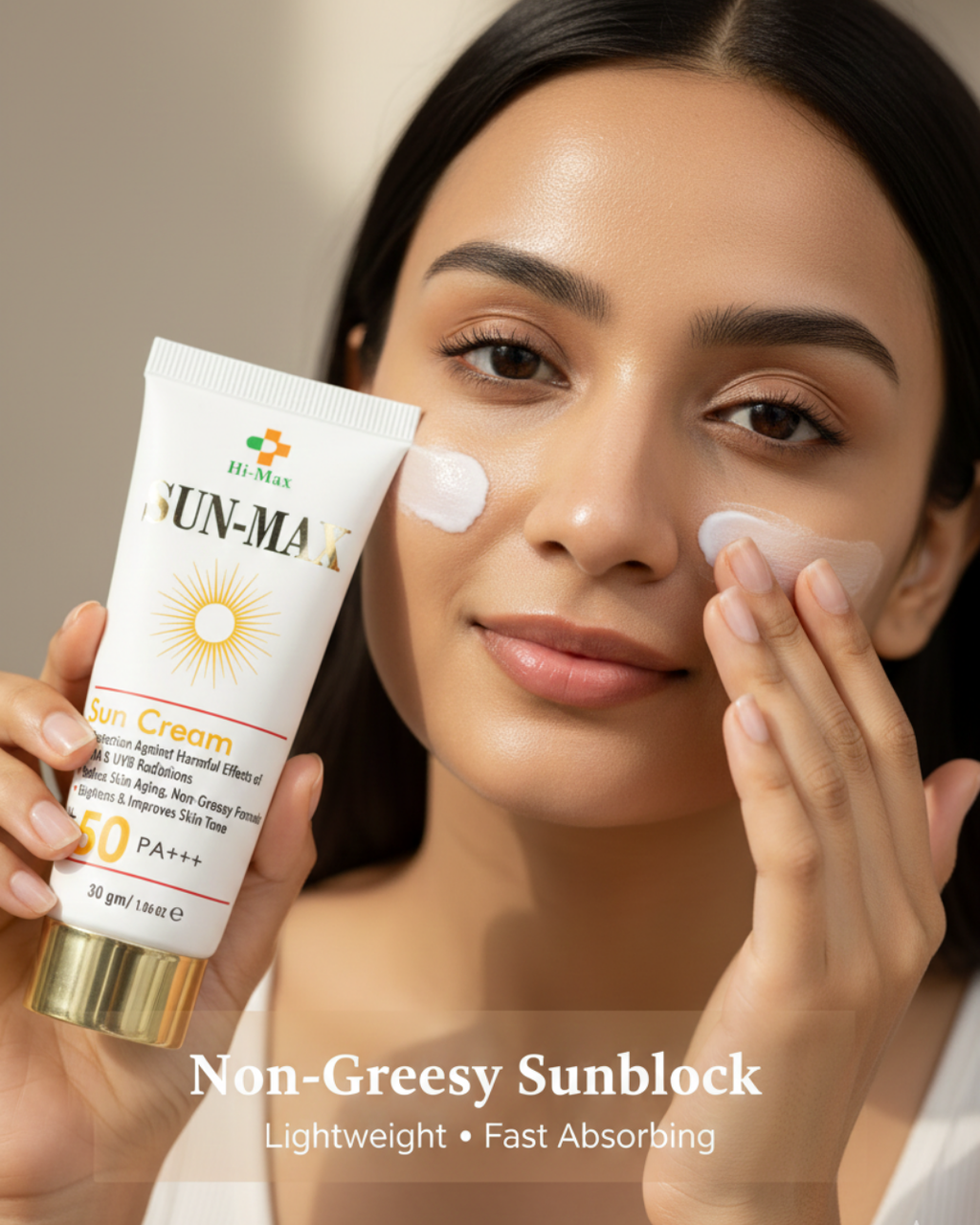 Sun-Max - Sunblock (SPF 50 PA+++) – Non-Greasy & No White Cast Formula